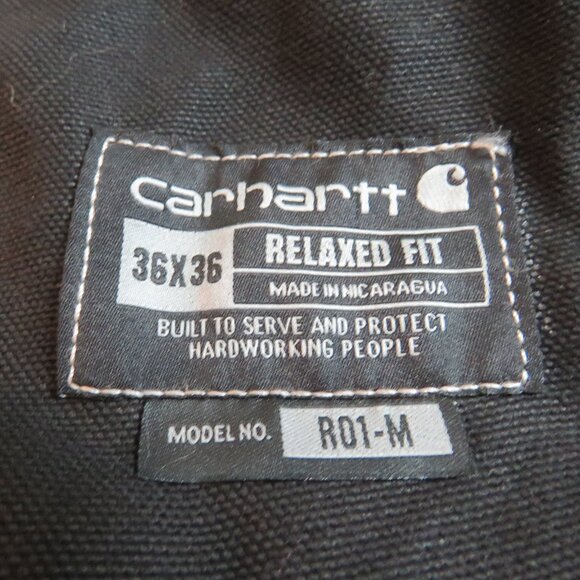 CARHARTT Relaxed Fit Duck Bib Overall in Black Rip Stop Workwear Sz 36 x 36 NWT - Picture 15 of 16